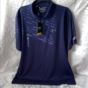 NWT Under Armour Men's Deep Blue Polo Shirt.  Size XL/TG